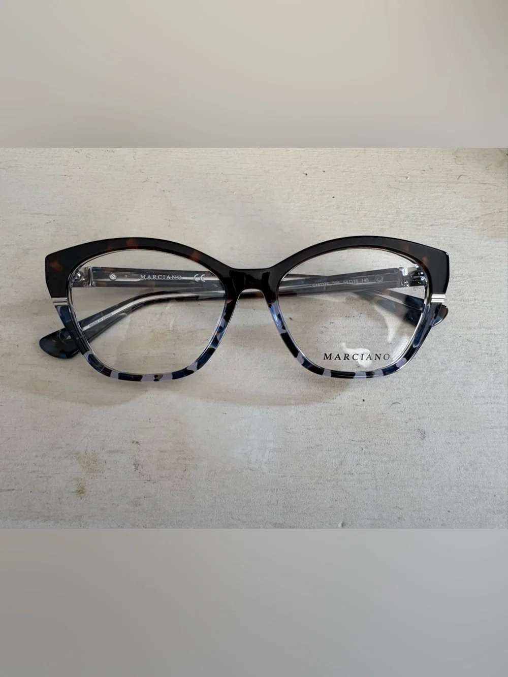 NEW Marciano by GuessWomen's Tortoiseshell Cat-Eye Eyeglass Frames- Black/Brown
